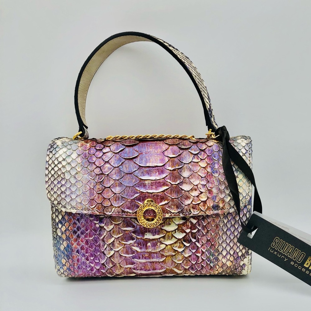 Multicolor Authentic Python handbag